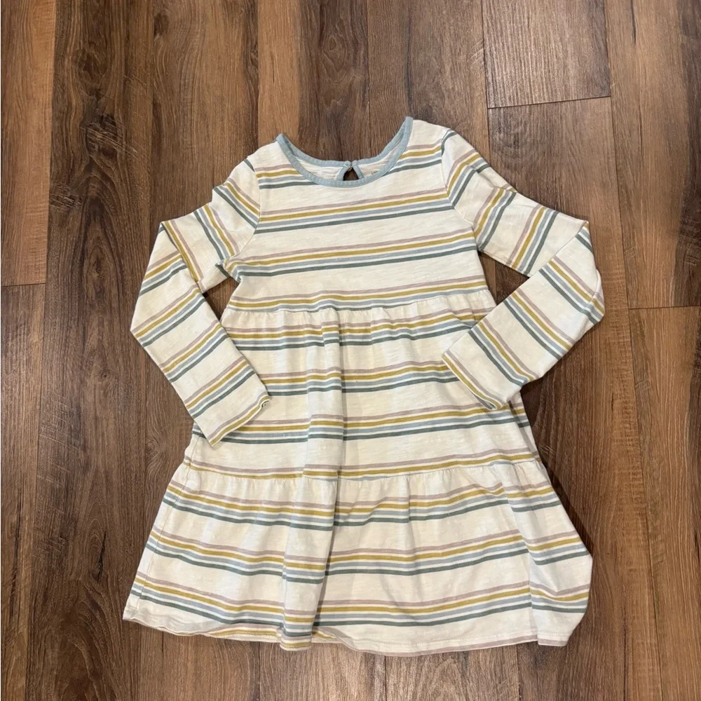 Striped Long Sleeve Kids Dress